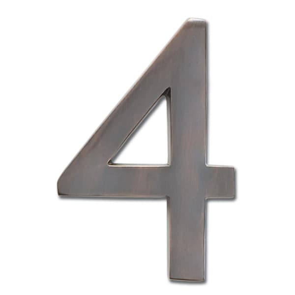 Brass 5 Inch Floating House Number Dark Aged Copper 4